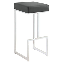 Load image into Gallery viewer, Gervase Square Bar Stool Grey and Chrome