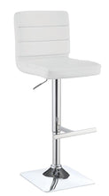Load image into Gallery viewer, Bianca Upholstered Adjustable Bar Stools White and Chrome (Set of 2)