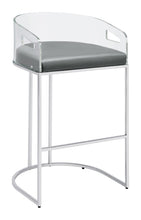 Load image into Gallery viewer, Thermosolis Acrylic Back Bar Stools Grey and Chrome (Set of 2)