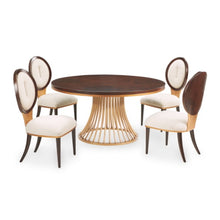 Load image into Gallery viewer, AICO Furniture Camellia Field Round Dining Table in Warm Pecan