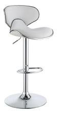 Load image into Gallery viewer, Edenton Upholstered Adjustable Height Bar Stools White and Chrome (Set of 2)