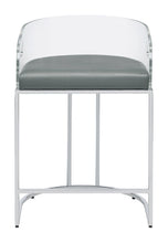 Load image into Gallery viewer, Thermosolis Acrylic Back Counter Height Stools Grey and Chrome (Set of 2)