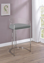 Load image into Gallery viewer, Thermosolis Acrylic Back Bar Stools Grey and Chrome (Set of 2)