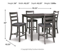 Load image into Gallery viewer, Bridson Counter Height Dining Table and Bar Stools (Set of 5)