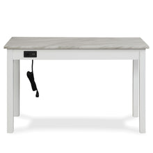 Load image into Gallery viewer, CELESTE DESK W/WHITE/GRAY FAUX MARBLE TOP-WHITE BASE
