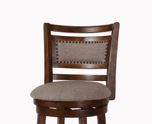 Load image into Gallery viewer, ABERDEEN 24" COUNTER STOOL-DK BROWN W/FABRIC SEAT