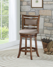 Load image into Gallery viewer, ABERDEEN 24" COUNTER STOOL-DK BROWN W/FABRIC SEAT