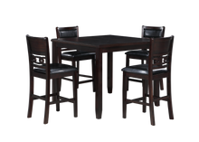 Load image into Gallery viewer, GIA 5PC 42" SQUARE COUNTER TABLE & 4 CHAIRS-EBONY