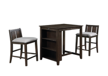 Load image into Gallery viewer, HESTON 36" STORAGE COUNTER TABLE SET W/2 CHAIRS-CHERRY