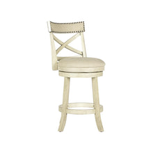 Load image into Gallery viewer, YORK 24" COUNTER STOOL-ANT WHITE W/FABRIC SEAT