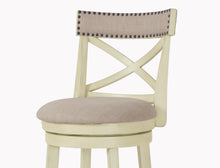 Load image into Gallery viewer, YORK 29" BAR STOOL-ANT WHITE W/FABRIC SEAT