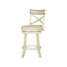 Load image into Gallery viewer, YORK 24" COUNTER STOOL-ANT WHITE W/FABRIC SEAT