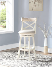 Load image into Gallery viewer, YORK 29" BAR STOOL-ANT WHITE W/FABRIC SEAT