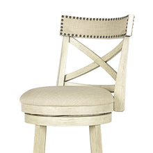 Load image into Gallery viewer, YORK 24" COUNTER STOOL-ANT WHITE W/FABRIC SEAT