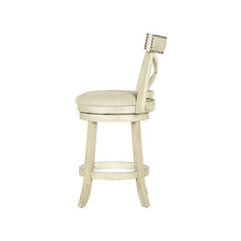 Load image into Gallery viewer, YORK 24" COUNTER STOOL-ANT WHITE W/FABRIC SEAT
