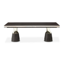 Load image into Gallery viewer, AICO Furniture Carmela Pedestal Dining Table in Glossy Charcoal Sand