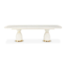 Load image into Gallery viewer, AICO Furniture Lisbon Double Pedestal Dining Table in Silken Matte Cream
