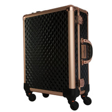 Load image into Gallery viewer, SLAYCASE® XL VANITY TRAVEL CASE IN BLACK & ROSE GOLD STUDDED