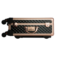 Load image into Gallery viewer, SLAYCASE® XL VANITY TRAVEL CASE IN BLACK & ROSE GOLD STUDDED