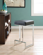 Load image into Gallery viewer, Gervase Square Counter Height Stool Black and Chrome
