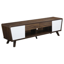 Load image into Gallery viewer, Alvin 2-drawer TV Console Dark Walnut and Glossy White
