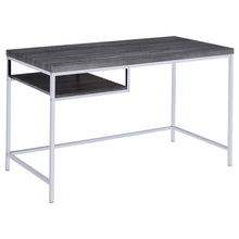 Load image into Gallery viewer, Kravitz Rectangular Writing Desk Weathered Grey and Chrome
