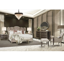 Load image into Gallery viewer, AICO Villa Cherie King Channel Tufted Upholstered Bed in Hazelnut
