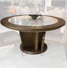 AICO Furniture Portrait 60'' Round Dining Table in Sienna Brown image