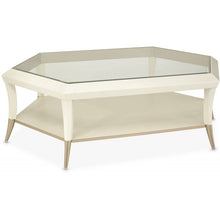 Load image into Gallery viewer, AICO La Rachelle Hexagon Cocktail Table w/Glass in Medium Champagne image
