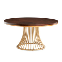 Load image into Gallery viewer, AICO Furniture Camellia Field Round Dining Table in Warm Pecan image
