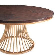 Load image into Gallery viewer, AICO Furniture Camellia Field Round Dining Table in Warm Pecan

