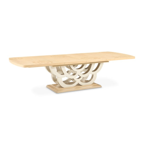 AICO Furniture Camellia Field Rectangular Pedestal Dining Table in Caramel image