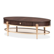Load image into Gallery viewer, AICO Furniture Camellia Field Oval Cocktail Table in Warm Pecan image
