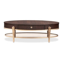 Load image into Gallery viewer, AICO Furniture Camellia Field Oval Cocktail Table in Warm Pecan
