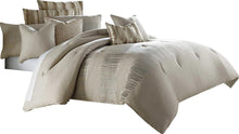 Load image into Gallery viewer, Captiva 9-pc Queen Comforter Set in Neutral
