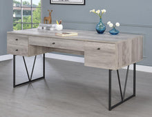 Load image into Gallery viewer, Analiese 4-drawer Writing Desk Grey Driftwood
