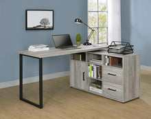 Load image into Gallery viewer, Hertford L-shape Office Desk with Storage Grey Driftwood
