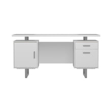 Load image into Gallery viewer, Lawtey Floating Top Office Desk White Gloss
