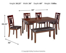 Load image into Gallery viewer, Bennox Dining Table and Chairs with Bench (Set of 6)
