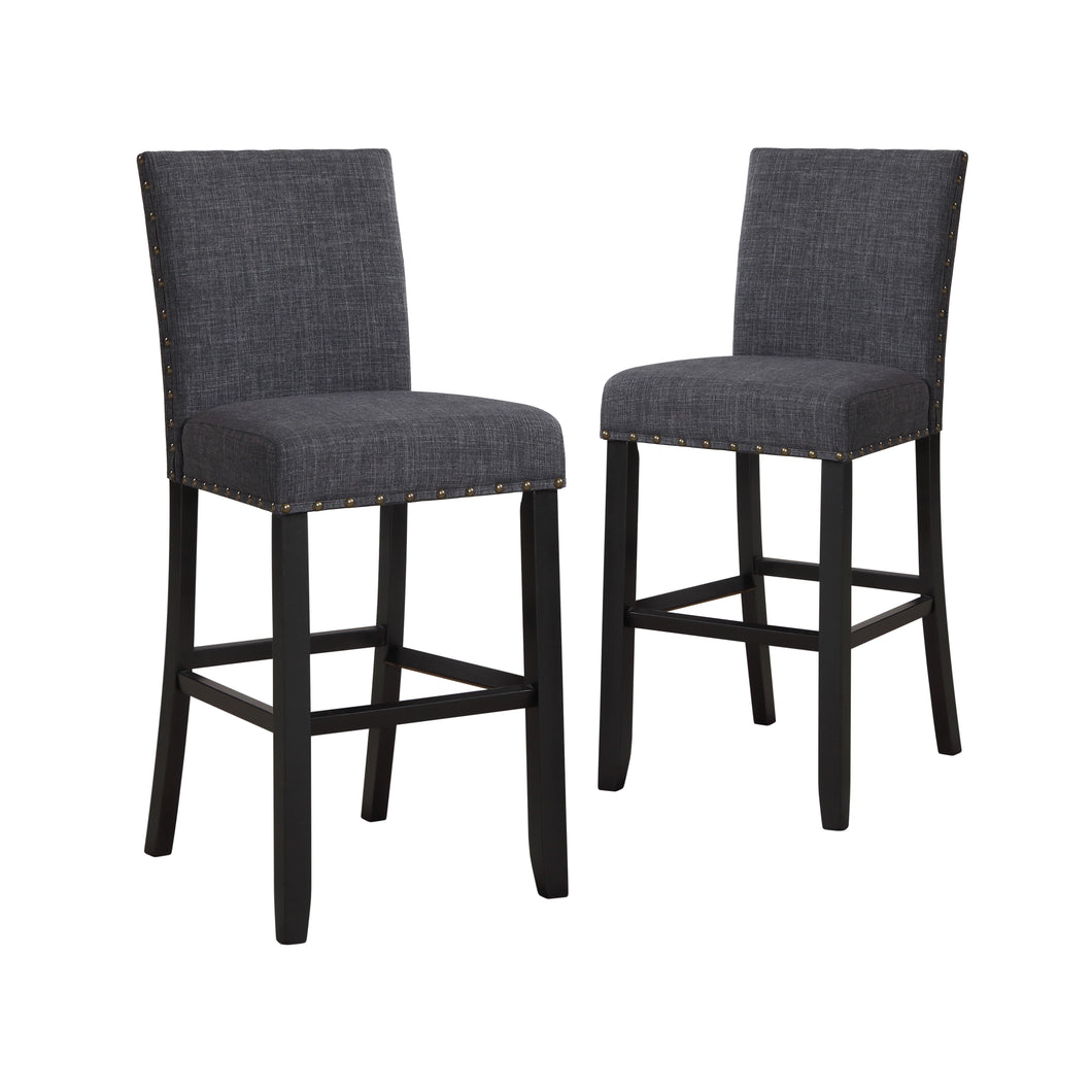 CRISPIN GRANITE GRAY BAR CHAIR- (2/Ctn)