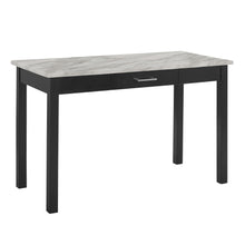 Load image into Gallery viewer, CELESTE DESK W/WHITE/GRAY FAUX MARBLE TOP-ESPRESSO BASE
