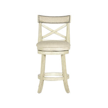 Load image into Gallery viewer, YORK 24&quot; COUNTER STOOL-ANT WHITE W/FABRIC SEAT
