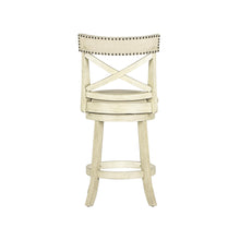 Load image into Gallery viewer, YORK 24&quot; COUNTER STOOL-ANT WHITE W/FABRIC SEAT

