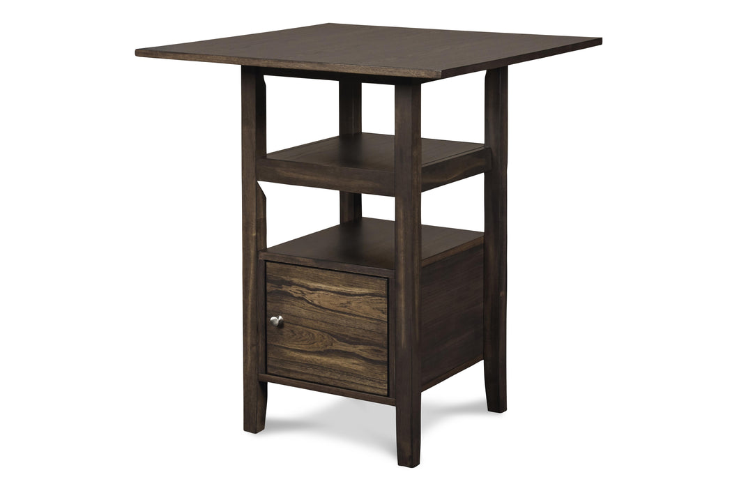 DERBY COUNTER TABLE & 4 STOOLS (SET) - CHOCOLATE