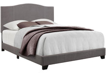 Load image into Gallery viewer, Pulaski ACH All-In-One Queen Modified Camel Back Upholstered Bed in Grey
