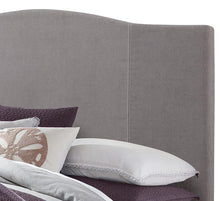 Load image into Gallery viewer, Pulaski ACH All-In-One Queen Modified Camel Back Upholstered Bed in Grey
