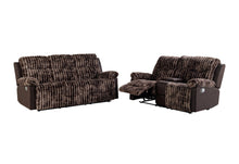 Load image into Gallery viewer, U6028 Brown Reclining Sofa-Console Reclining Loveseat
