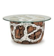 Load image into Gallery viewer, AICO Furniture Discoveries Wood Crafted Round Cocktail Table with Silver Accents image
