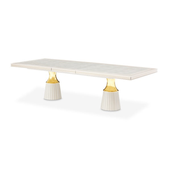 AICO Furniture Carmela Rectangular Dining Table in Shimmer Ivory image