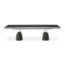 Load image into Gallery viewer, AICO Furniture Carmela Pedestal Dining Table in Glossy Charcoal Sand
